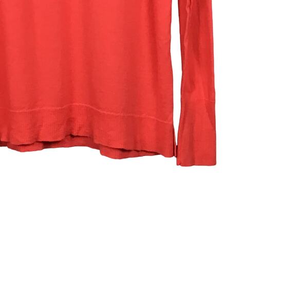 J. Crew Merino Wool Turtleneck Sweater Side Slits Relaxed Coral Pink sz S Barbie - Picture 4 of 11